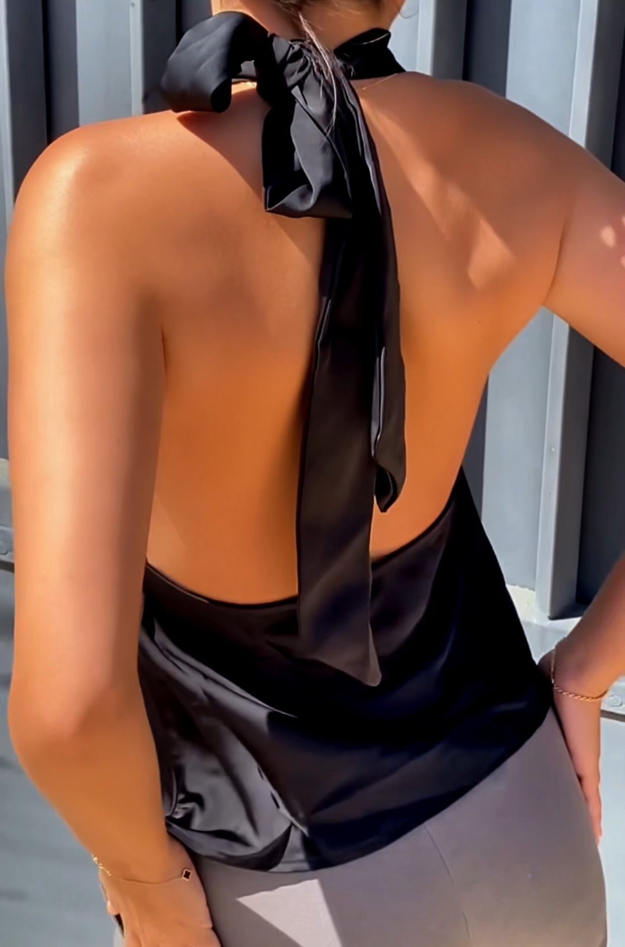 THS Backless Satin Top