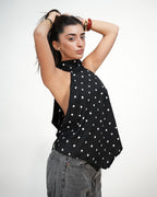 Polka Dot Backless Top