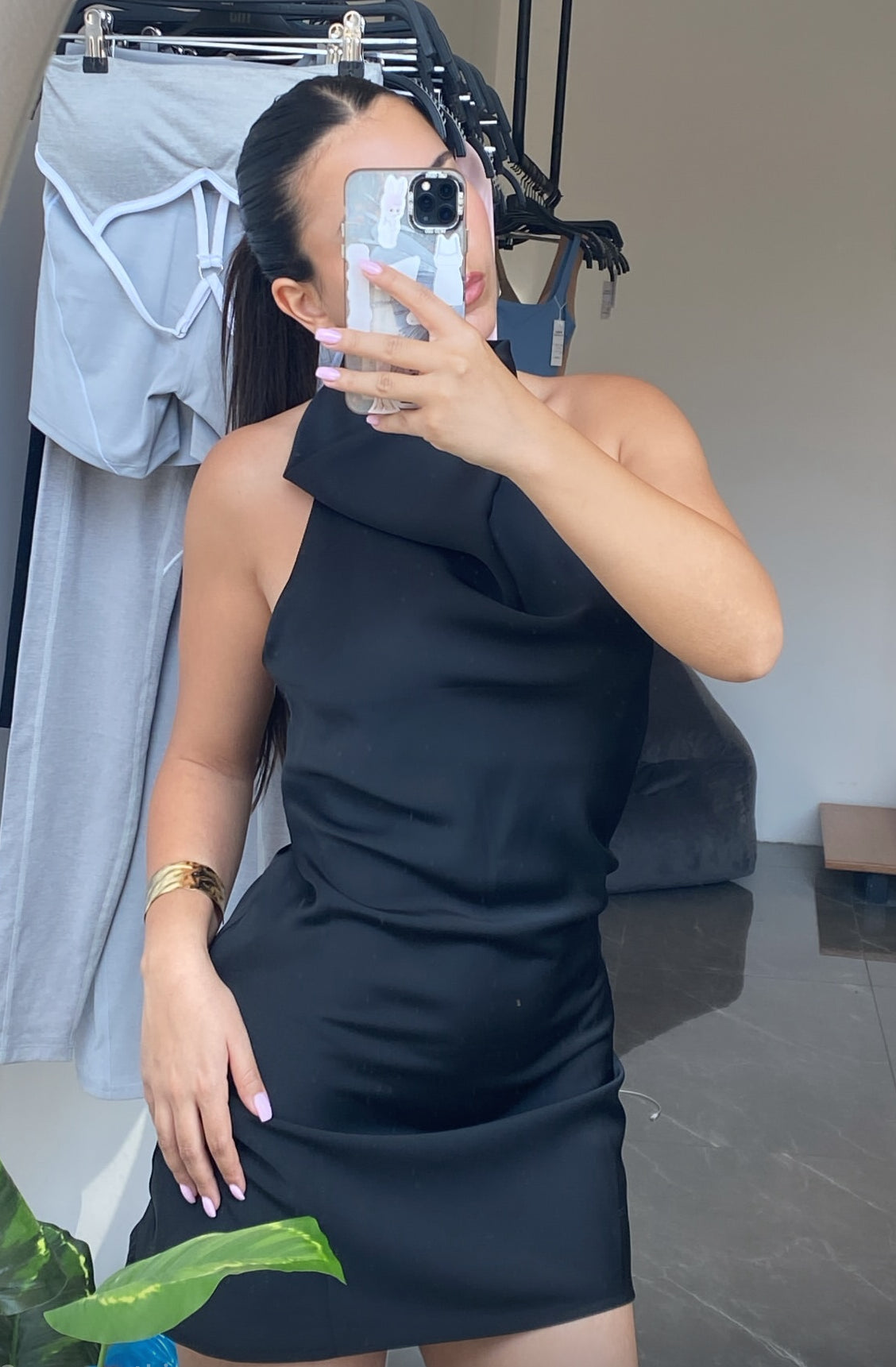 Backless satin dress