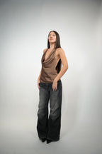 Backless Satin Top